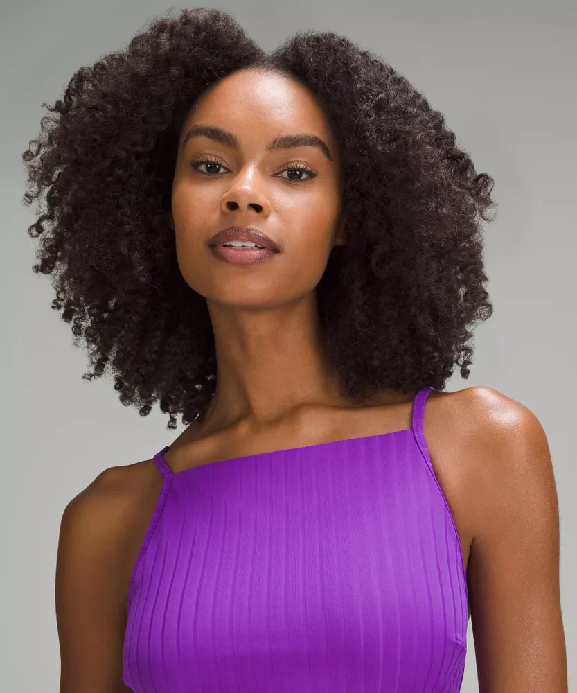 Ribbed High-Neck Longline Swim Top B/C Cup in 2023