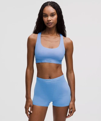 Stretch Cotton Ribbed Logo Racerback Bralette *A–C Cups | Women's Bras