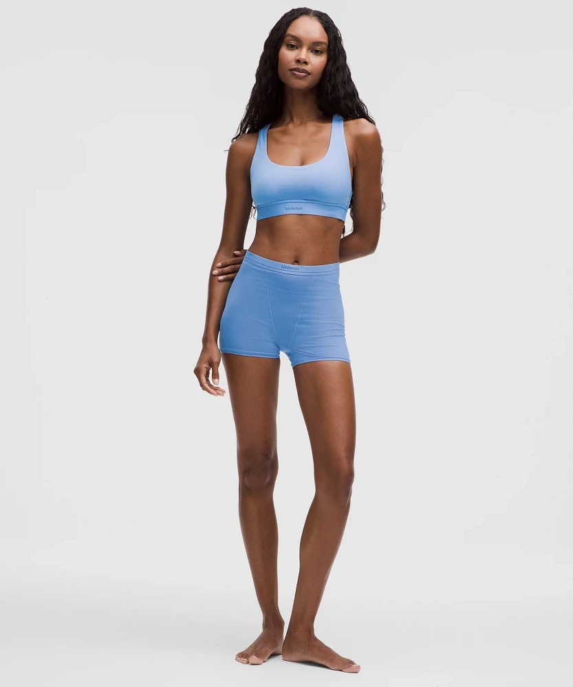 Stretch Cotton Ribbed Logo Racerback Bralette *A–C Cups | Women's Bras
