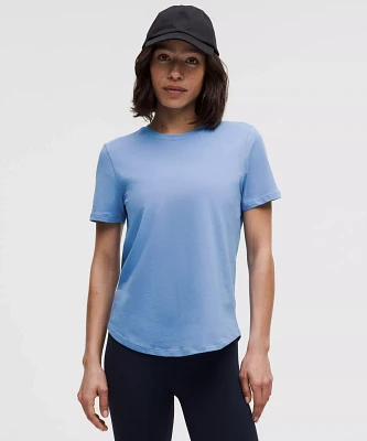 Love Curved-Hem Crewneck T-Shirt | Women's Short Sleeve Shirts & Tee's