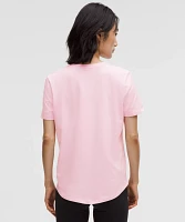 Love Curved-Hem Crewneck T-Shirt | Women's Short Sleeve Shirts & Tee's