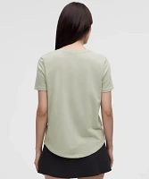 Love Curved-Hem Crewneck T-Shirt | Women's Short Sleeve Shirts & Tee's