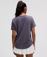 Love Curved-Hem Crewneck T-Shirt | Women's Short Sleeve Shirts & Tee's