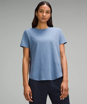 Love Curved-Hem Crewneck T-Shirt | Women's Short Sleeve Shirts & Tee's