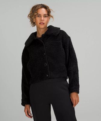 Textured Fleece Button Jacket | Women's Hoodies & Sweatshirts
