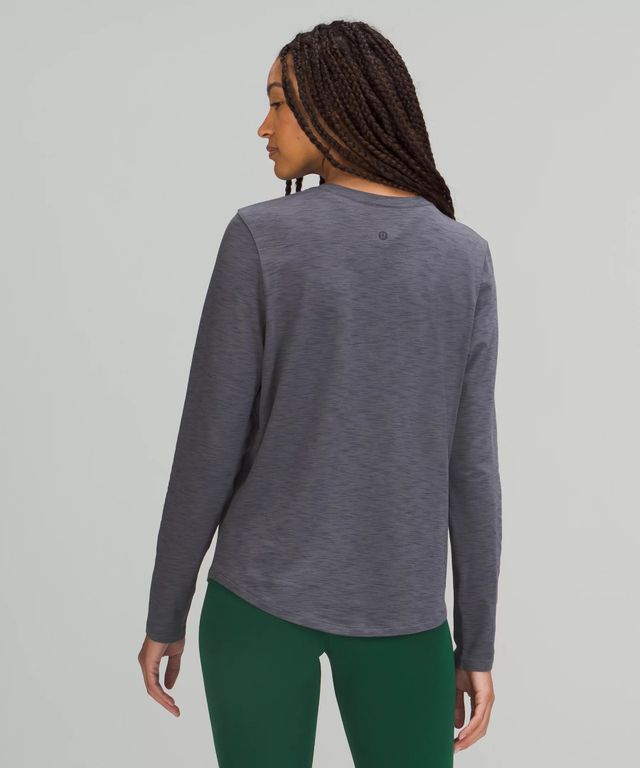 Lululemon Womens Long Sleeve Crew Neck Striped Knit Shirt Gray Size 4 -  Shop Linda's Stuff