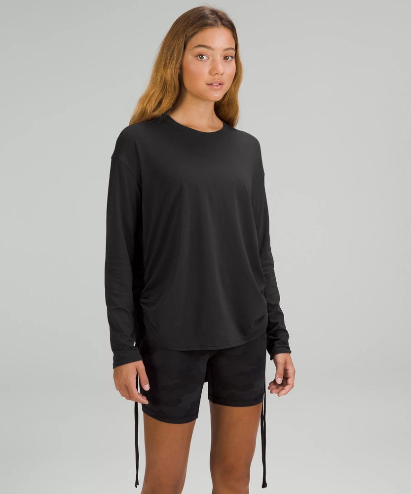 Pima Cotton Side-Cinch Long-Sleeve Shirt | Women's Long Sleeve Shirts