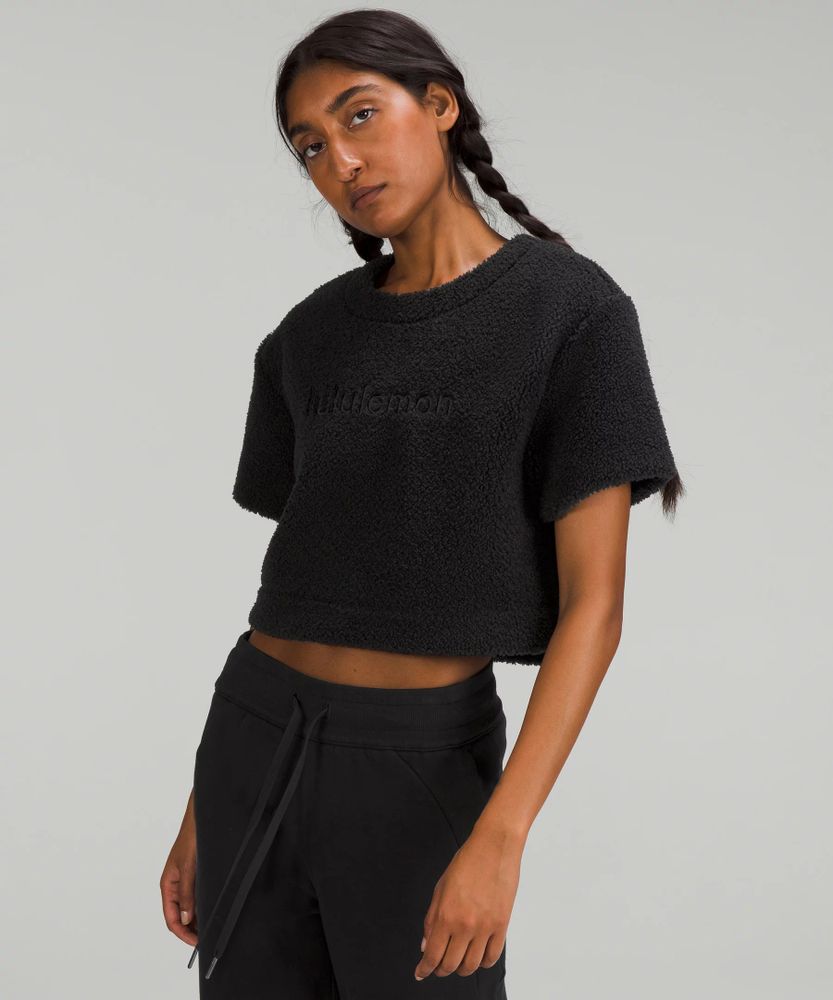 Lululemon athletica Textured Fleece Embroidered Logo T-Shirt, Women's Short  Sleeve Shirts & Tee's