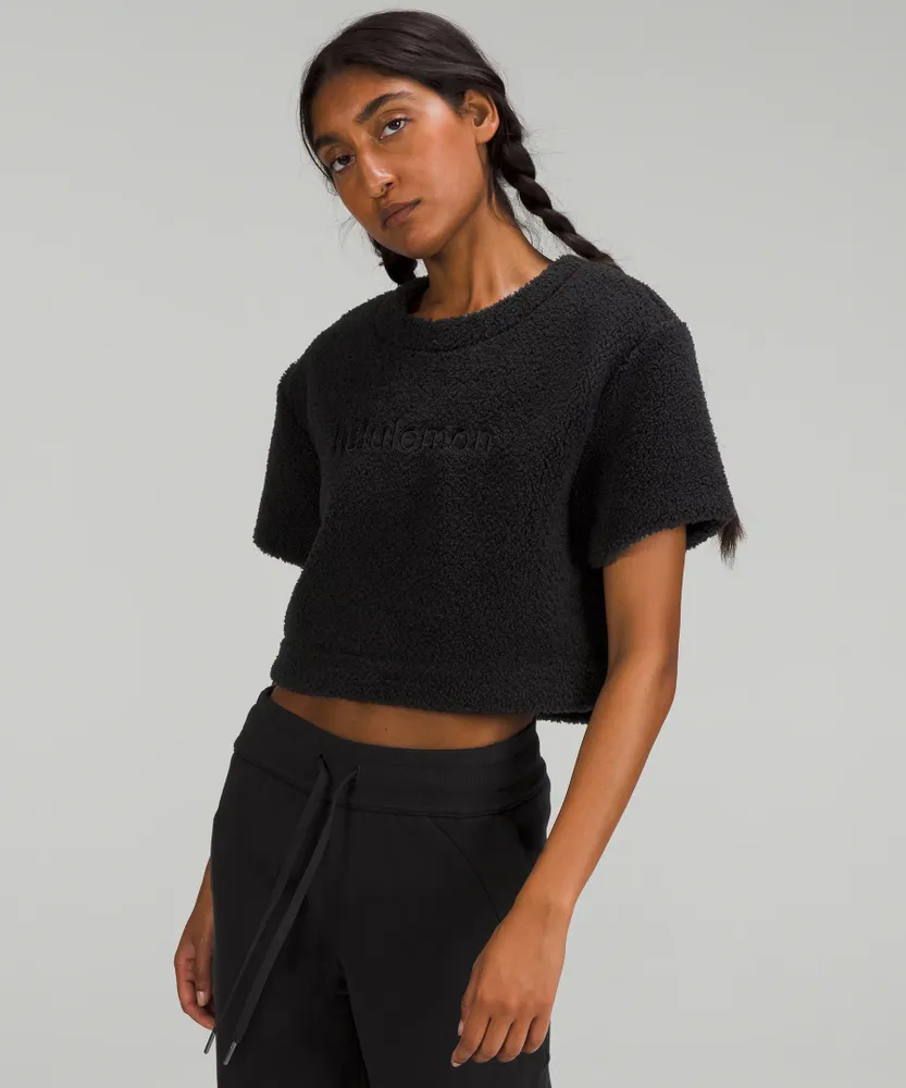 Lululemon athletica Textured Fleece Embroidered Logo T-Shirt, Women's  Short Sleeve Shirts & Tee's