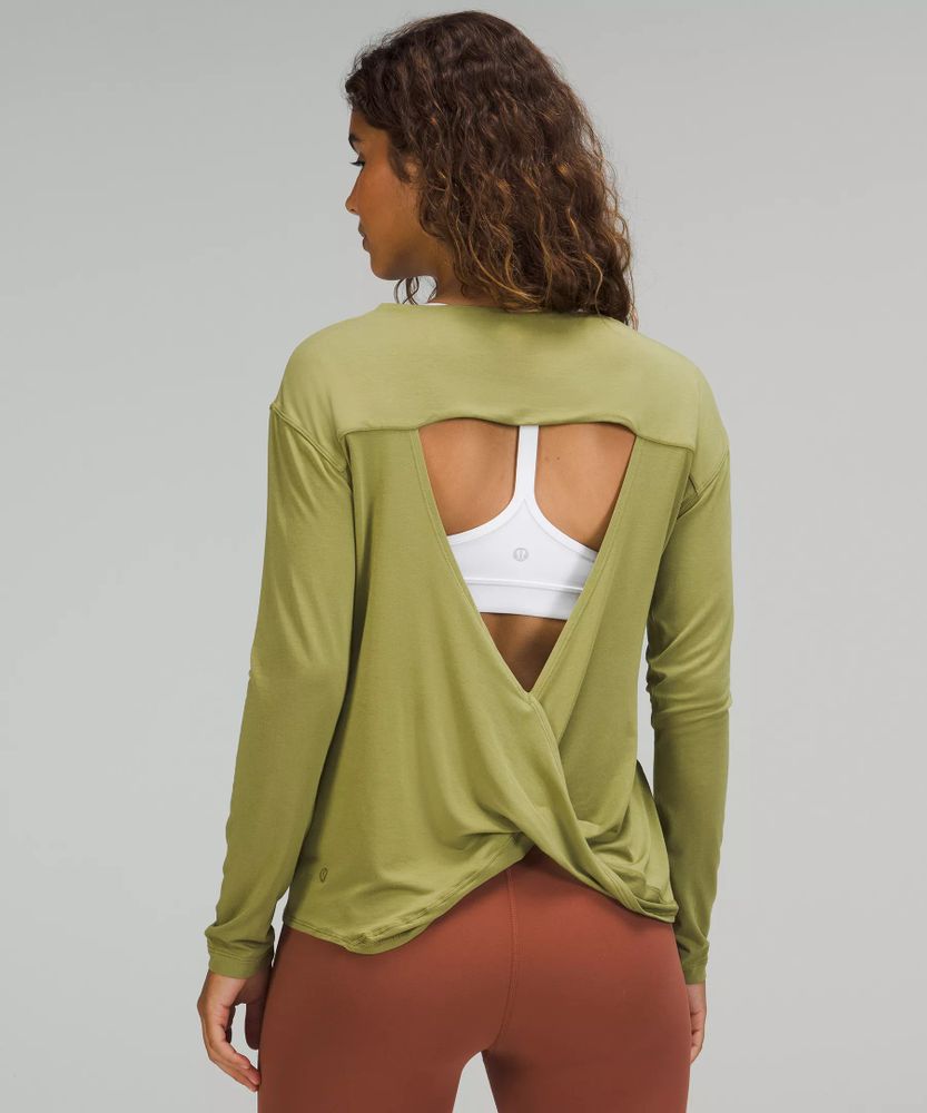 Modal-Blend Open-Back Long Sleeve Shirt | Women's Shirts