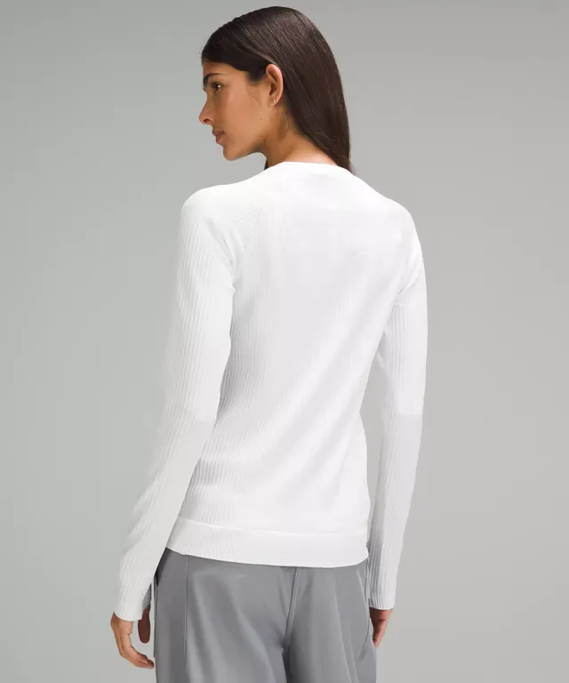 lululemon athletica, Tops, Nwt Lululemon High Neck Running Training Long Sleeve  Shirt White Multi