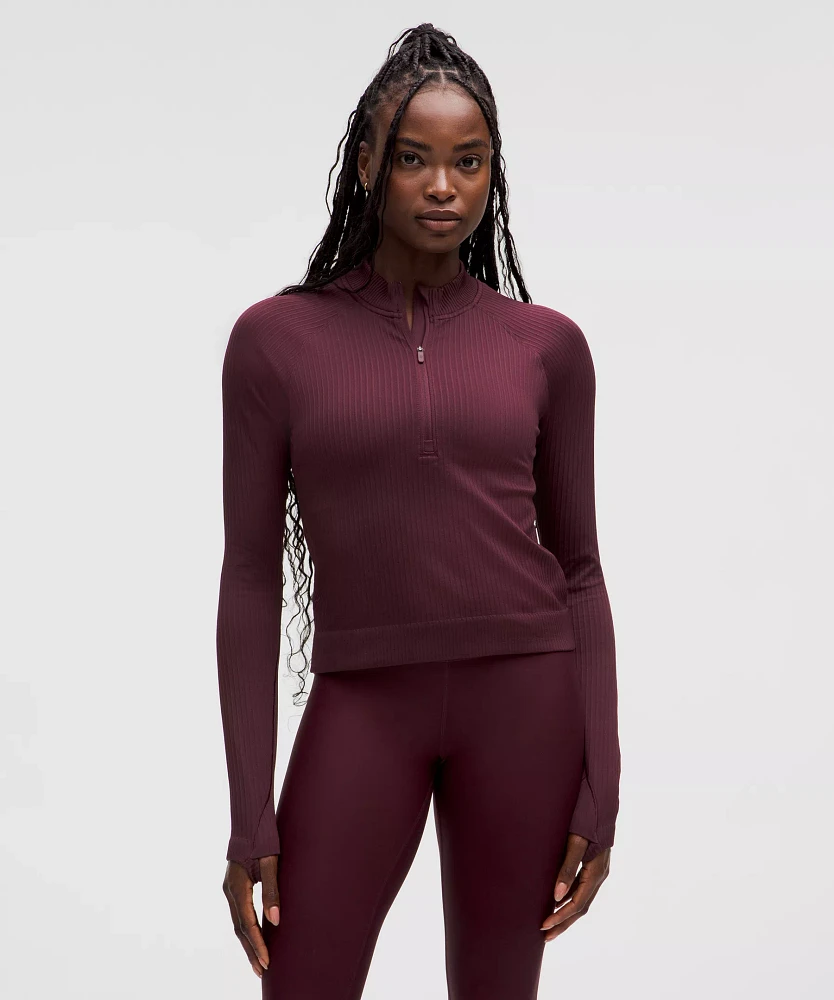 Rest Less Cropped Half Zip | Women's Long Sleeve Shirts