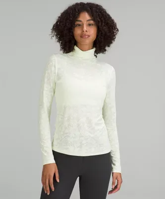 Slim-Fit Jacquard Turtleneck | Women's Long Sleeve Shirts