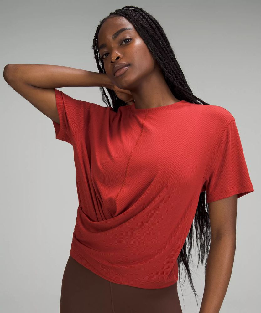 Bunke af komme til syne Streng Lululemon athletica Ribbed Modal-Silk Blend Reversible T-Shirt | Women's  Short Sleeve Shirts & Tee's | Bridge Street Town Centre