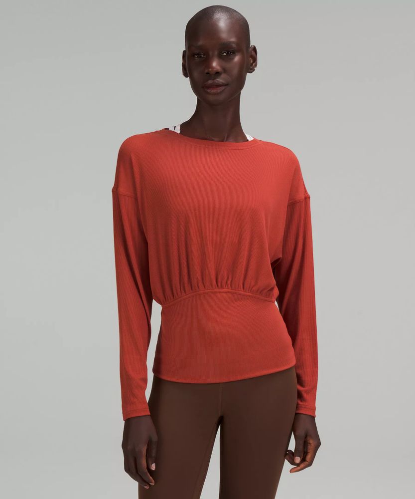 Ribbed Modal-Silk Blend Long Sleeve Shirt | Women's Shirts