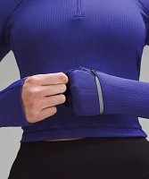 It's Rulu Ribbed Cropped Half Zip | Women's Long Sleeve Shirts
