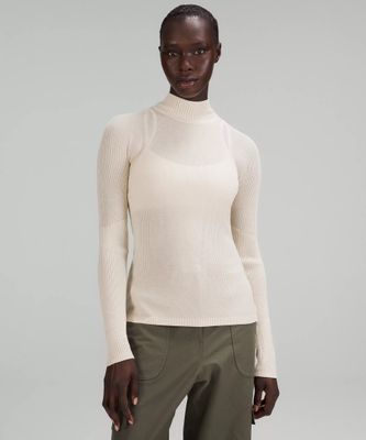 Merino Wool Mockneck Light Sweater | Women's Long Sleeve Shirts