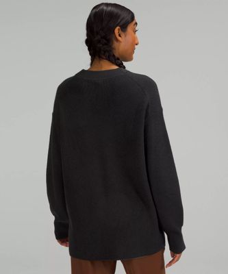 Merino Wool-Blend Ribbed Crewneck Sweater | Women's Hoodies & Sweatshirts