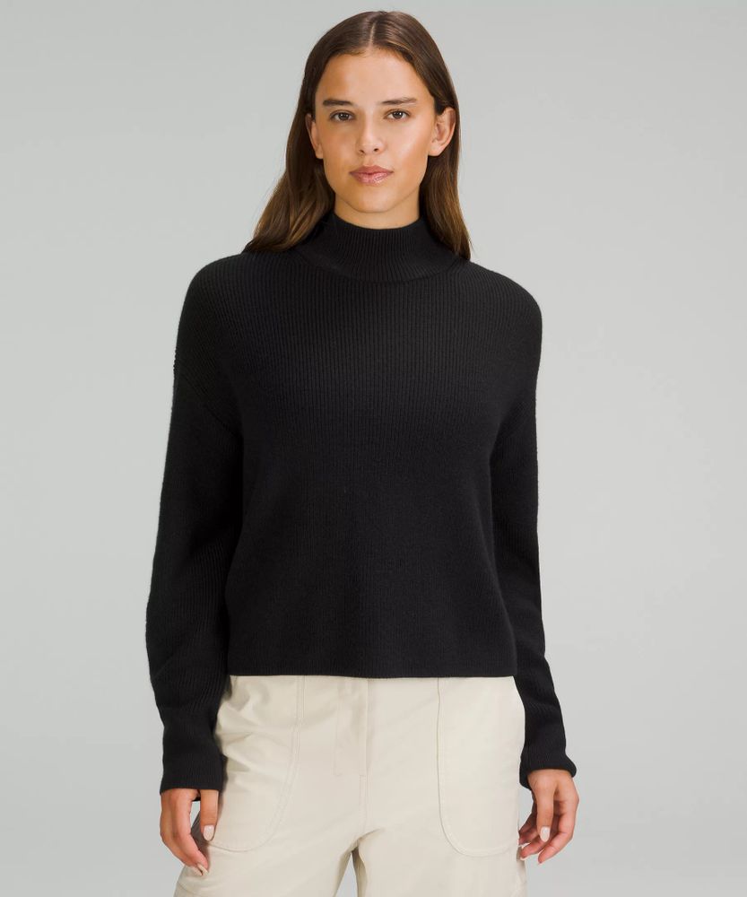 Ribbed Turtleneck in Merino Wool, Women's Sweaters