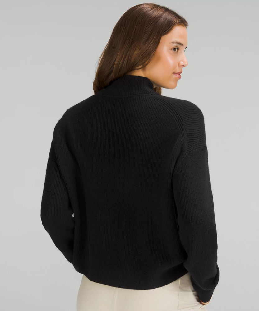 Merino Wool-Blend Ribbed Turtleneck Sweater | Women's Hoodies & Sweatshirts
