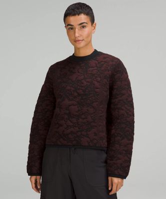Jacquard Multi-Texture Crewneck Sweater | Women's Hoodies & Sweatshirts