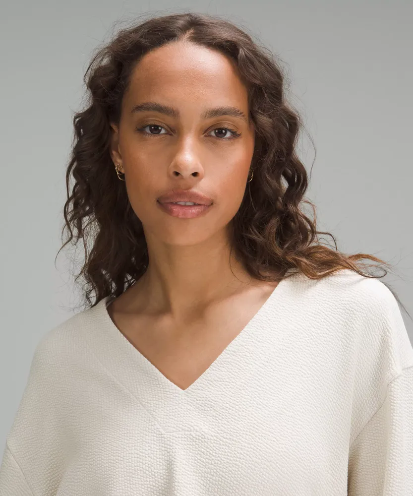 Textured V-Neck Pullover | Women's Hoodies & Sweatshirts