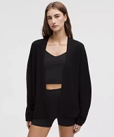 Boxy Cotton-Blend Knit Wrap | Women's Sweaters