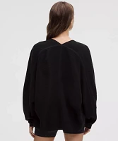 Boxy Cotton-Blend Knit Wrap | Women's Sweaters