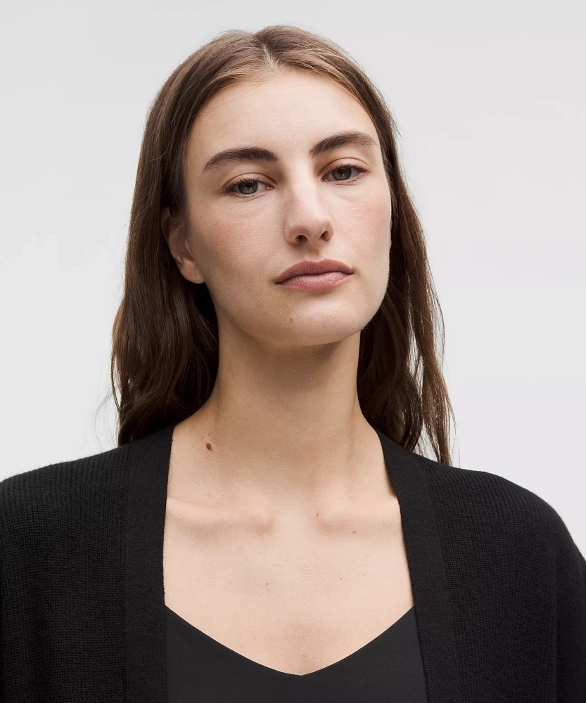 Boxy Cotton-Blend Knit Wrap | Women's Sweaters