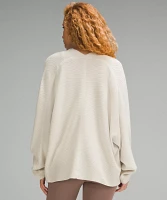 Boxy Cotton-Blend Knit Wrap | Women's Sweaters