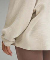 Boxy Cotton-Blend Knit Wrap | Women's Sweaters