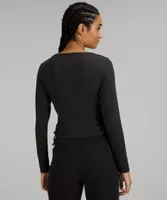 Side-Cinch Ribbed Cardigan | Women's Long Sleeve Shirts