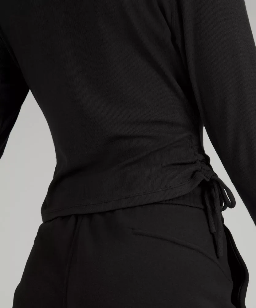 Side-Cinch Ribbed Cardigan | Women's Long Sleeve Shirts