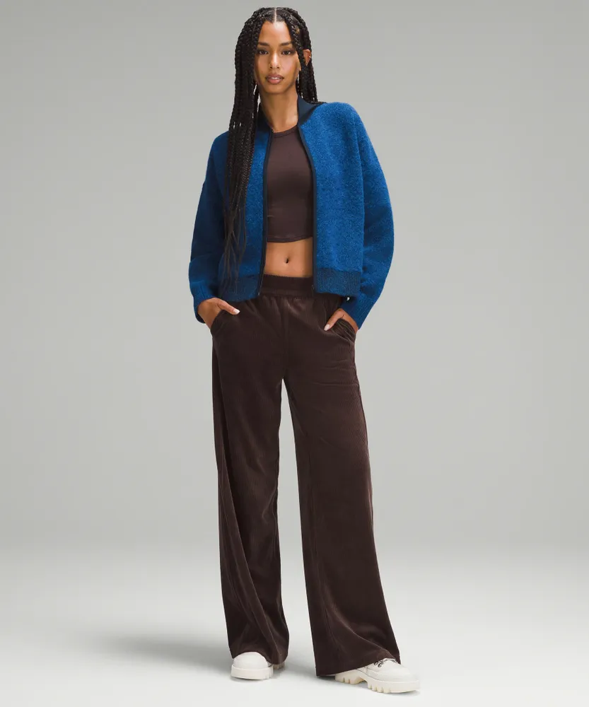 Alpaca Wool-Blend Knit Bomber Jacket | Women's Hoodies & Sweatshirts