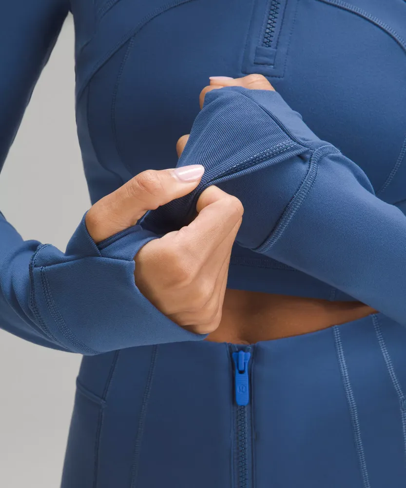Lululemon Mens Size Large Blue Nulu Fabric Full Zip Stretch Jacket  Activewear