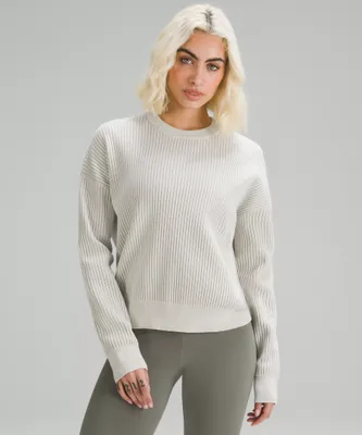 Cotton-Blend Ribbed Sweater | Women's Hoodies & Sweatshirts