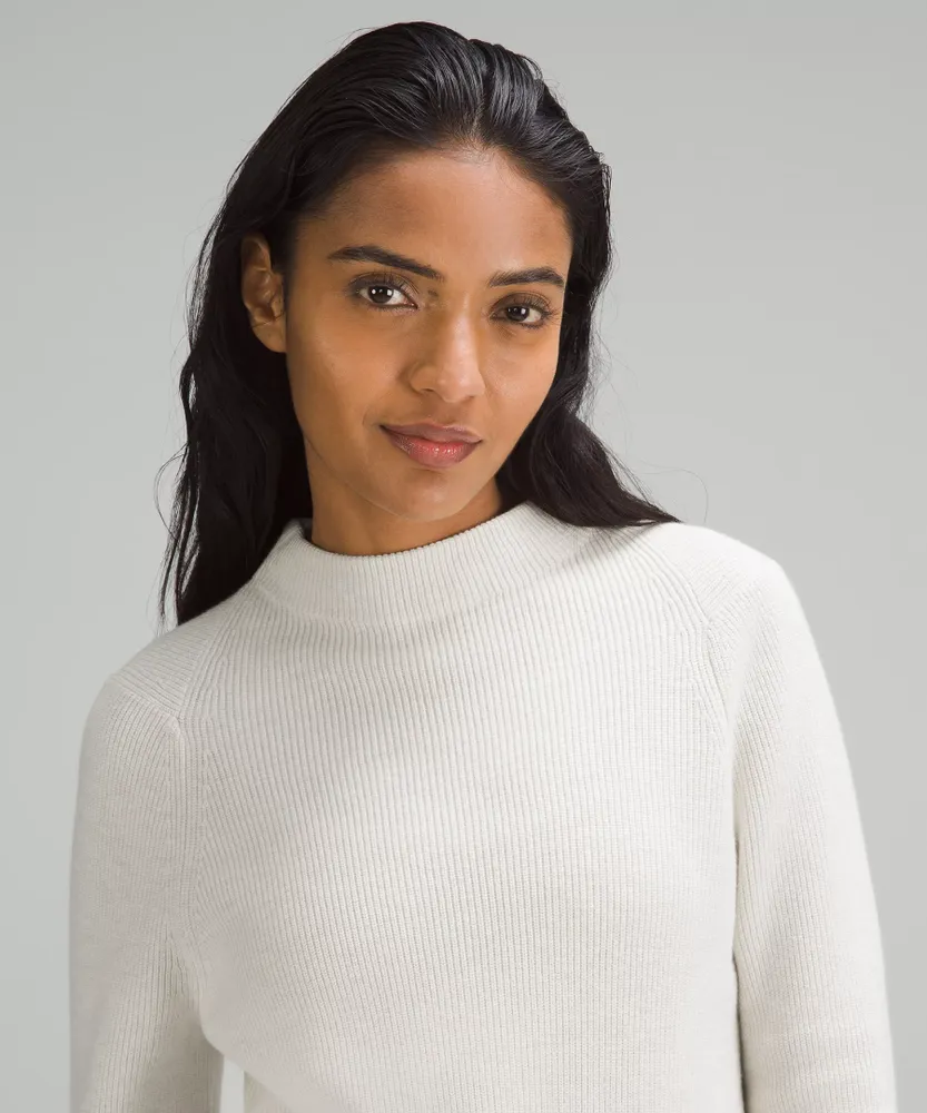 Cotton-Blend Mock-Neck Sweater | Women's Hoodies & Sweatshirts