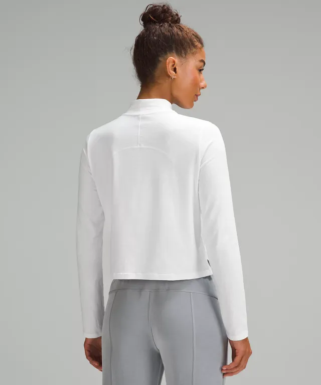 Lululemon athletica Classic-Fit Cotton-Blend Mockneck Long-Sleeve Shirt, Women's Long Sleeve Shirts