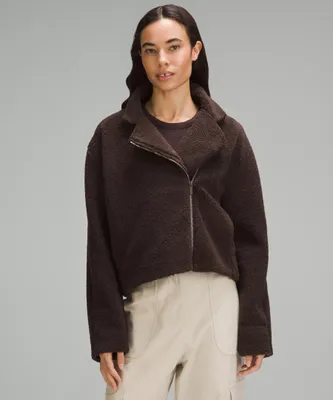 Textured Fleece Collared Jacket | Women's Hoodies & Sweatshirts