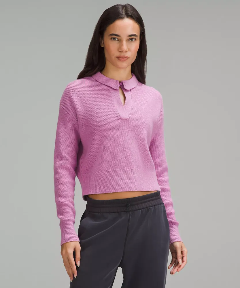 Collared Merino Wool-Blend Sweater | Women's Hoodies & Sweatshirts