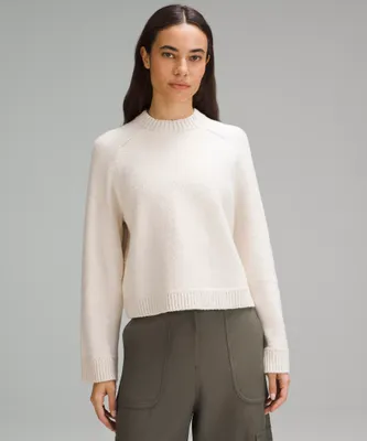 Brushed Cotton Merino Blend Crewneck | Women's Hoodies & Sweatshirts