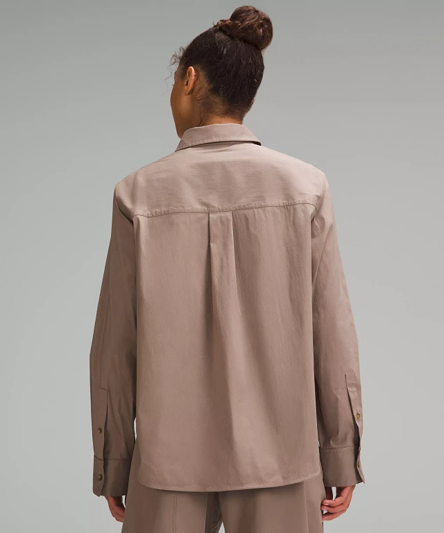 Lululemon athletica Cotton-Blend Poplin Button-Down Shirt | Women's Long  Sleeve Shirts | The Summit