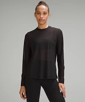 Keyhole Mesh Long-Sleeve Shirt | Women's Long Sleeve Shirts