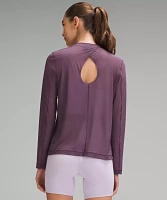 Keyhole Mesh Long-Sleeve Shirt | Women's Long Sleeve Shirts