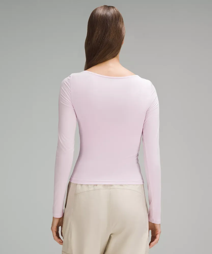 Modal-Silk Blend V-Neck Long-Sleeve Shirt | Women's Long Sleeve Shirts
