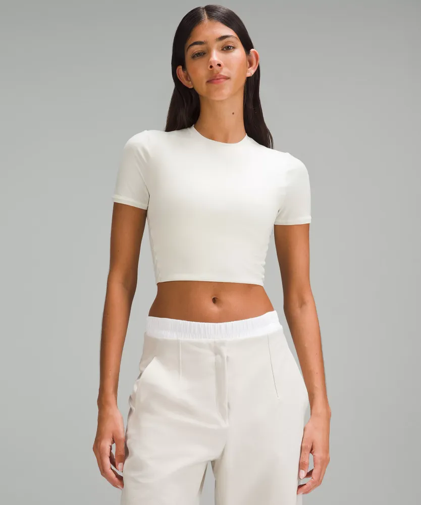 Wundermost Ultra-Soft Nulu Crewneck Cropped T-Shirt | Women's Short Sleeve Shirts & Tee's