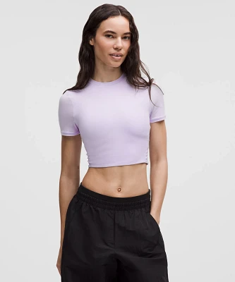 Wundermost Ultra-Soft Nulu Crewneck Cropped T-Shirt | Women's Short Sleeve Shirts & Tee's