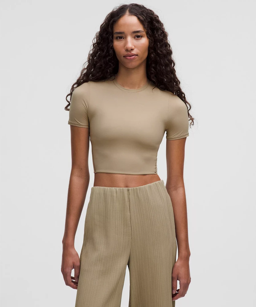 Wundermost Ultra-Soft Nulu Crewneck Cropped T-Shirt | Women's Short Sleeve Shirts & Tee's