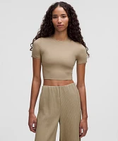 Wundermost Ultra-Soft Nulu Crewneck Cropped T-Shirt | Women's Short Sleeve Shirts & Tee's