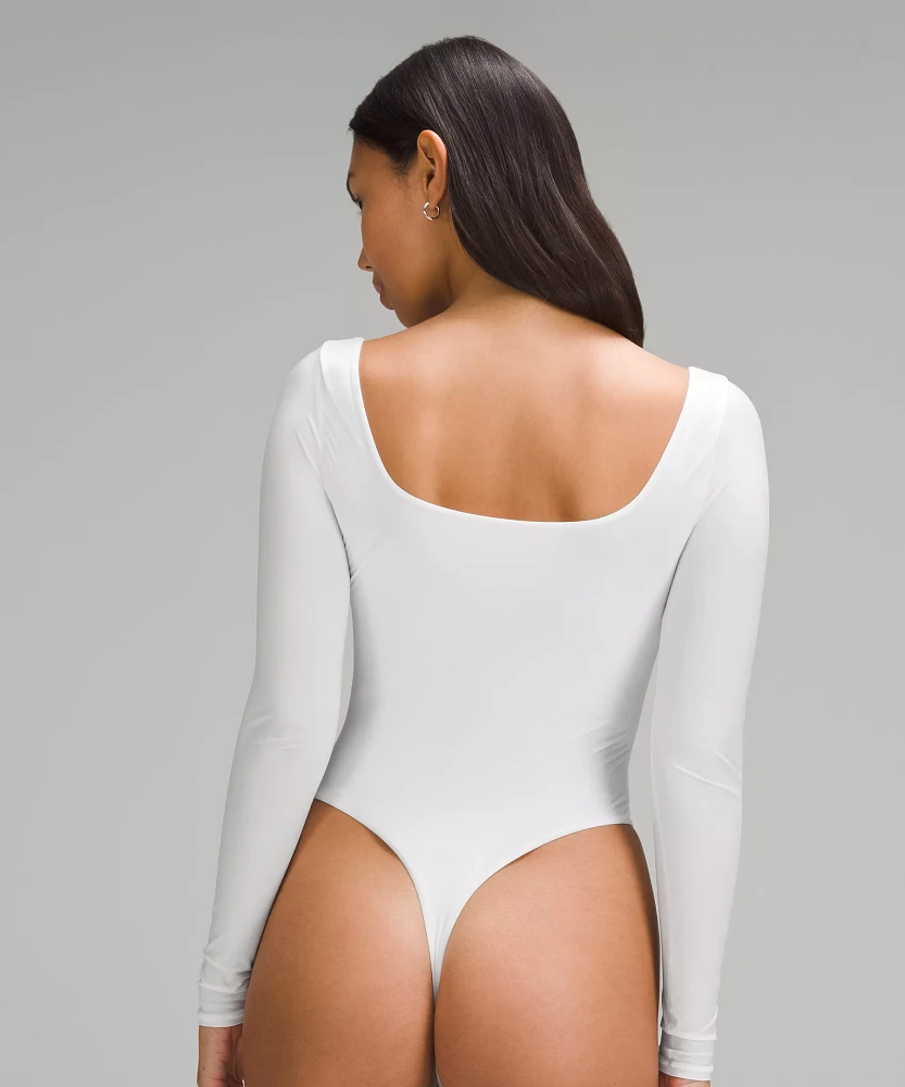 Wundermost Ultra-Soft Nulu Square-Neck Long-Sleeve Bodysuit | Women's Long Sleeve Shirts